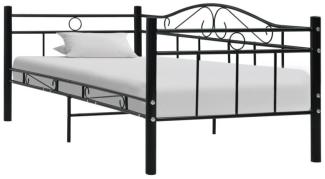 vidaXL Tagesbett-Rahmen Schwarz Metall 90×200 cm [286135]