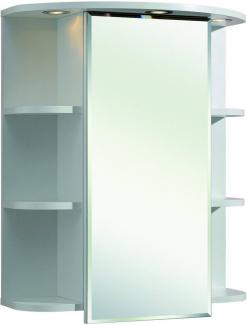 Saphir Badezimmerspiegelschrank Quickset 335 Badschrank, 1 Spiegeltüren, 1 Einlegeböden, 60 cm breit inkl. LED-Beleuchtung, Türdämpfer, Schalter-/Steckdosenkombination