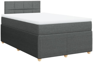 vidaXL Boxspringbett mit Matratze Dunkelgrau 120x190 cm Stoff 3287396