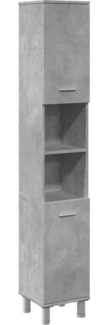 vidaXL Badezimmerschrank Betongrau 30x30x179 cm Holzwerkstoff 856139