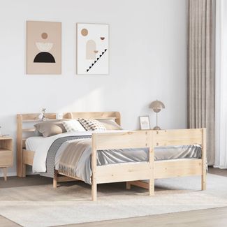 vidaXL Massivholzbett ohne Matratze 150x200 cm Kiefernholz 3306924