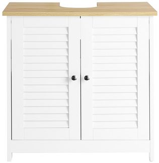 SoBuy FRG237-WN Waschbeckenunterschrank, MDF, Lackiert, Weiß, 60 x 59 x 35 cm