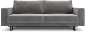 Micadoni Sofa Caro 3-Sitzer Samt Hellgrau 140x200