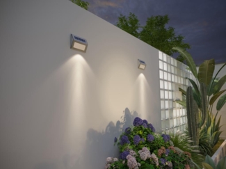 Vente-unique - Solar-Wandleuchte - Edelstahl - 20 Lumen - 10 x 8,2 cm - SKAGEN