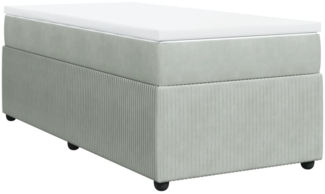 vidaXL Boxspringbett mit Matratze Hellgrau 90x200 cm Samt 3285614
