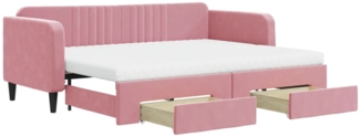 vidaXL Tagesbett Ausziehbar mit Schubladen Rosa 80x200 cm Samt 3197131