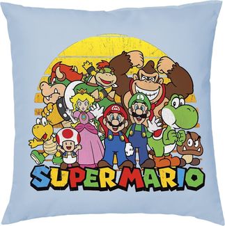 Blondie & Brownie Dekokissen Super Mario Yoshi Luigi Retro Konsole Gamer Kissen mit füllung