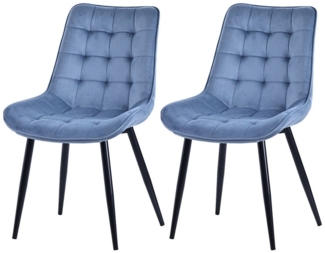 HOMAVO Esszimmerstuhl YZ2 STUHL-SET 2 Stück in Samt oder Webstoff (2Set)