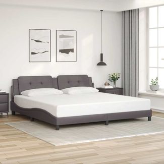 vidaXL Bettgestell ohne Matratze "Zadar" Grau 200x200 cm Kunstleder 3208208