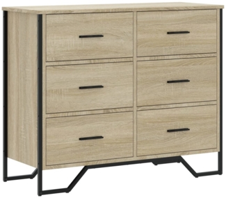 vidaXL Kommode Sonoma-Eiche 91x35,5x74,5 cm Holzwerkstoff 3295303