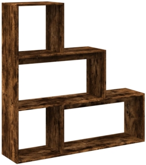 vidaXL Raumteiler-Bücherregal 3 Stufen Räuchereiche 123x29x123 cm 857989
