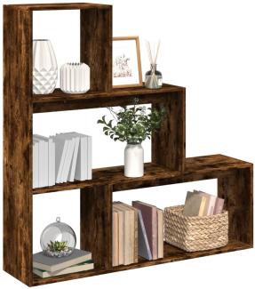 vidaXL Raumteiler-Bücherregal 3 Stufen Räuchereiche 123x29x123 cm 857989