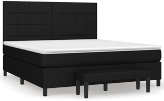vidaXL Boxspringbett mit Matratze Schwarz 180x200 cm Stoff 3136615
