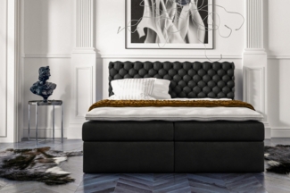 99rooms Alviero Boxspringbett Kunstleder SOFT Schwarz 140x200 cm
