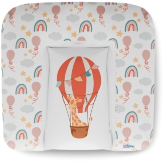 Kikido Wickelauflage 75x70 cm - Heißluftballon - Baby Wickelauflagen Wasserfest, Abwaschbar und Pflegeleicht - Wickelunterlage Weich Tragbare, Leicht zu Reinigen - Universal-Wickelauflage 75x70