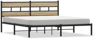 vidaXL Metallbett ohne Matratze Sonoma-Eiche 180x200 cm 4017106