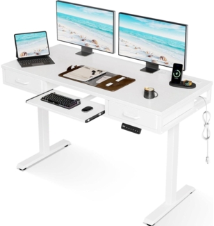 Höhenverstellbarer Schreibtisch 120cm Elektrisch mit Schubladen