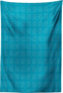 Abakuhaus Wandteppich Wohnzimmer Schlafzimmer Wandtuch Seidiges Satin Wandteppich, rechteckig, Blauer Mandala Oriental Blumen Blatt