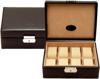 WINDROSE Uhrenbox Merino, 803679.08, Uhrenaufbewahrung, Uhrenetui, max.ØUhren 34mm, Armbanduhr,Geschenkidee