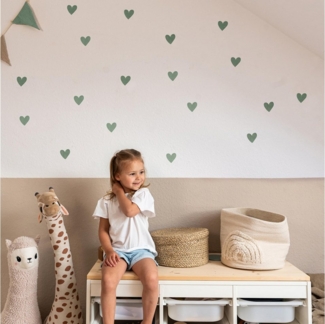 lilimaus Wandsticker Herzen / Punkte für Kinderzimmer - Wandtattoo selbstklebend (36 St), Stilvolle Wandtattoos für Baby- und Kinderzimmer, einfach ablösbar