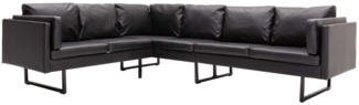 vidaXL Ecksofa Kunstleder Schwarz 288170