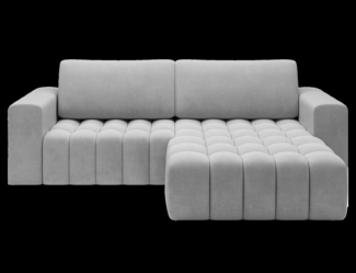 Eltap 'Bonett' Ecksofa mit Schlaffunktion, 92 x 175 x 250 cm, Hellgrau, Rechts