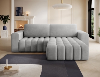 Eltap 'Bonett' Ecksofa mit Schlaffunktion, 92 x 175 x 250 cm, Hellgrau, Rechts