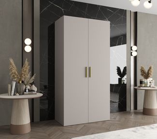 ABIKS MÖBEL Drehtürenschrank BARI 1 Schlafzimmerschrank mit Kleiderstange und Regalen Garderobenschrank Kleiderschrank in 5 verschieden Breiten und 4 Farben