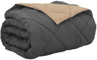 vidaXL Sommerdecke Anthrazit und Taupe 240 x 200 cm Mikrofaser 42025420