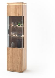 Beistellschrank >Barceloni< in Balkeneiche Bianco aus Holz - 50x204x37cm (BxHxT)