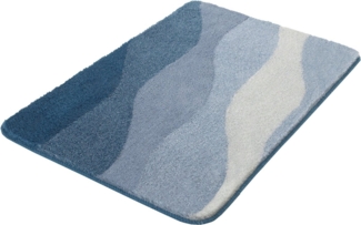 Kleine Wolke Badematte Malena, Höhe 20 mm, rutschhemmend beschichtet, fußbodenheizungsgeeignet, Polyacryl, rechteckig, Badteppich, modernes Wellen Design, Farbverlauf, waschbar