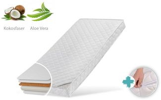 Kindermatratze KOKOS mit gestepptem Aloe Vera-Bezug, Kids Collective, 10 cm hoch, Babymatratze 60x120I70x140I80x160I80x180I90x200
