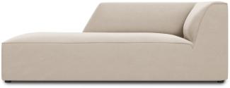 Micadoni Samtstoff Recamiere Links Ruby | Bezug Beige | Beinfarbe Black Plastic