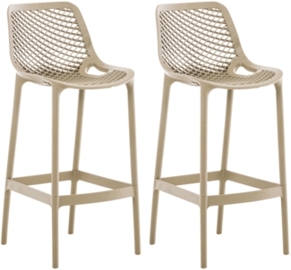 CLP 2er Set Barhocker Air Kunststoff mit Wabenmuster,schlamm