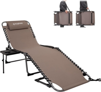 Sonnenliege Seitenablage 5 Positionen Campingbett Gartenstuhl Klappbett Strand