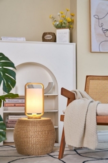 Pauleen Tischleuchte Woody Charm max. 20W Holz / Stoff, ohne Leuchtmittel, E27