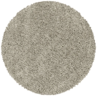 SIMPEX24 Teppich Unicolor - Einfarbig, Rund, Höhe: 30 mm, Einfarbig Shaggy Teppich Wohnzimmer Langflor Versch. Farben und Größen