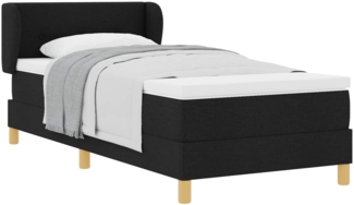 vidaXL Boxspringbett mit Matratze Schwarz 90 x 200 cm Stoff 3340194