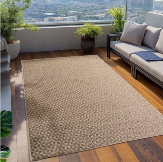 Teppium Teppich Karierter Flachgewebter Teppich, Rechteckig, Höhe: 5 mm, Indoor Outdoor Teppich Wetterfest 3D Optik Wohnzimmer Küchen Terrasse