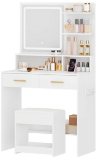 HZUANERI Schminktisch mit LED, Spiegel, AC-Steckdose und USB-Anschluss (1-St)