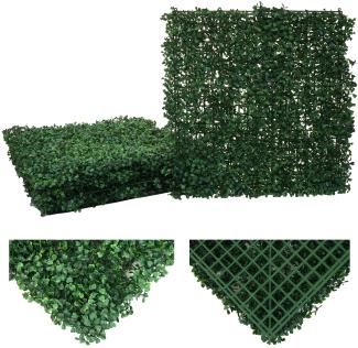 Wandfliese HWC-L78, Sichtschutz Windschutz Verkleidung für Terrasse/Balkon, 4x je 50x50cm = 1m² ~ Buchs grün