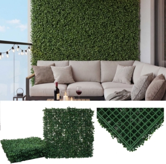 Wandfliese HWC-L78, Sichtschutz Windschutz Verkleidung für Terrasse/Balkon, 4x je 50x50cm = 1m² ~ Buchs grün