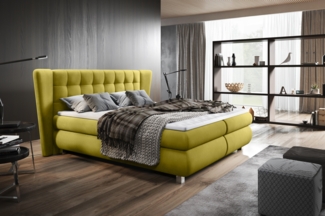 99rooms Florian Boxspringbett 160x200 cm Struktur JAZZ Gelb Bonell-Federung