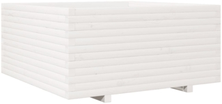 vidaXL Pflanzkübel Weiß 100x100x49,5 cm Massivholz Kiefer 3282540