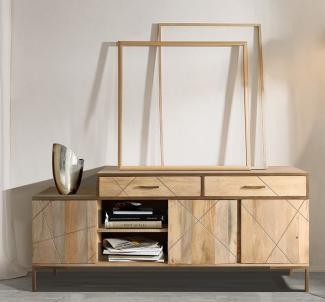 Sideboard 175x77cm 'Houston' Mango natur & goldfarbig