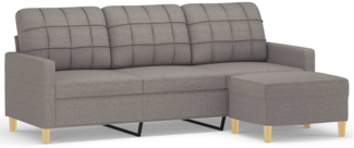 vidaxl 3-Sitzer-Sofa mit Hocker 180 cm Stoff , Taupe