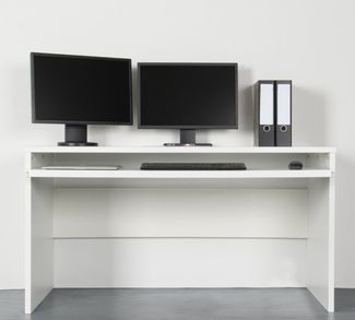 VOGL Möbelfabrik Schreibtisch Barrie mit 2-farbigem Tastaturauszug, in 2 Breiten, 2,5 cm Tischplattenstärke, Made in Germany