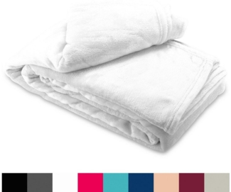 Wohndecke kuschelig warm 150x200, 220x240 oder 270x230, Leonado Vicenti, Kuscheldecke flauschig weich, Einfarbig