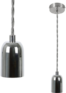 ZMH E27 Lampenaufhängung Vintage Lampenfassung Silber Hängefassung mit 1.3M Kabel Edison Schnurpendel Industrial Pendleuchte mit Baldachin Deckenbefestigung für Wohnzimmer Esszimmer Bar Kneipe Keller