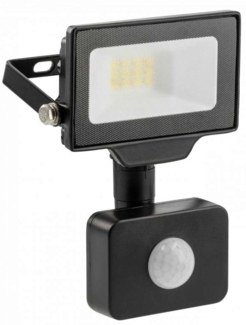 10w LED Flutlicht Strahler für den Außenbereich IP65 mit Bewegungssensor in schwarz Eckig|Kaltweiß